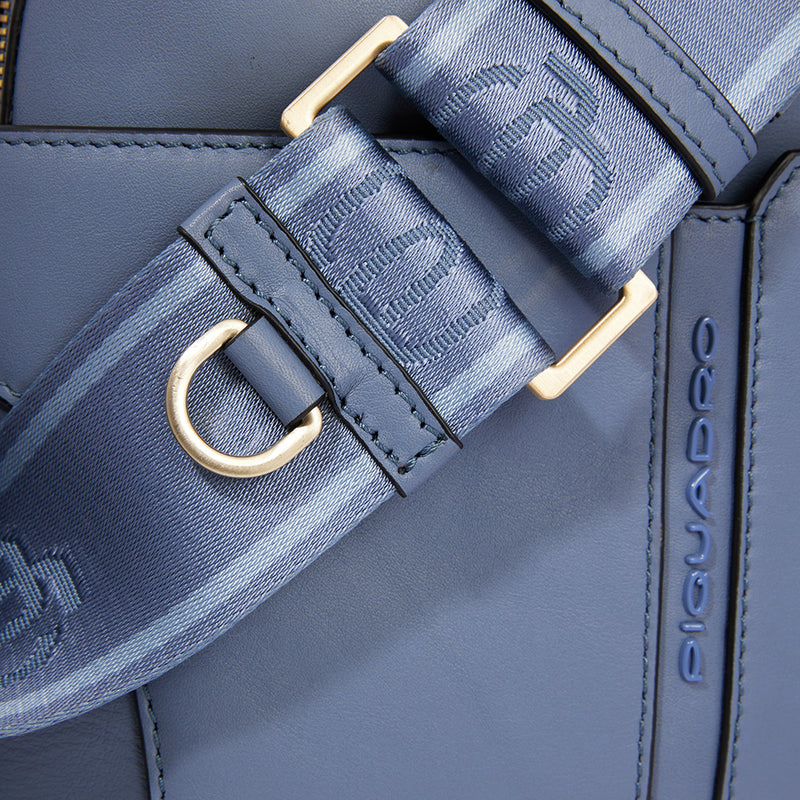 Borse Piquadro Borsa Donna Piccola A Tracolla In Pelle Blu Ceruleo