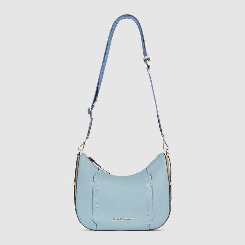 Borse Piquadro Borsa Donna Tracolla Porta Ipad Mini Pelle Beige Azzurra