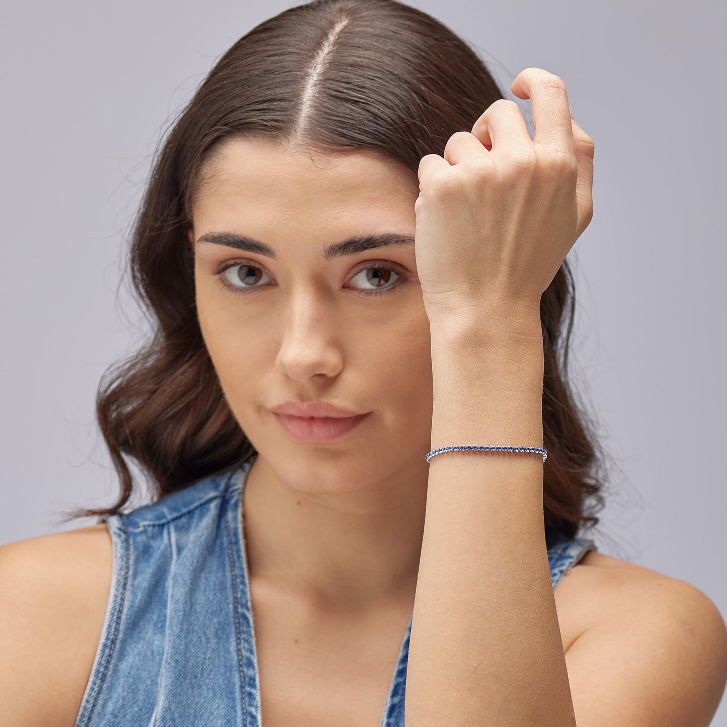 Bracciale Tennis Brosway Desideri Acciaio Cristalli Azzurri