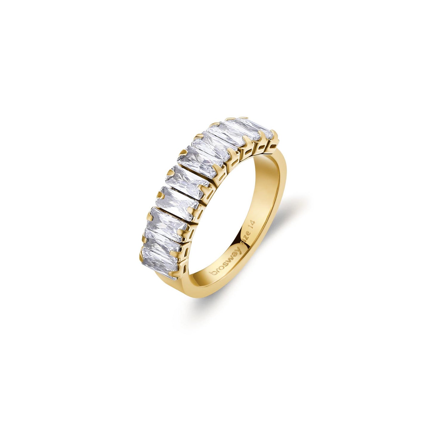 Anello Brosway Desideri Pvd Oro Cristalli Baguettes - Misura 18