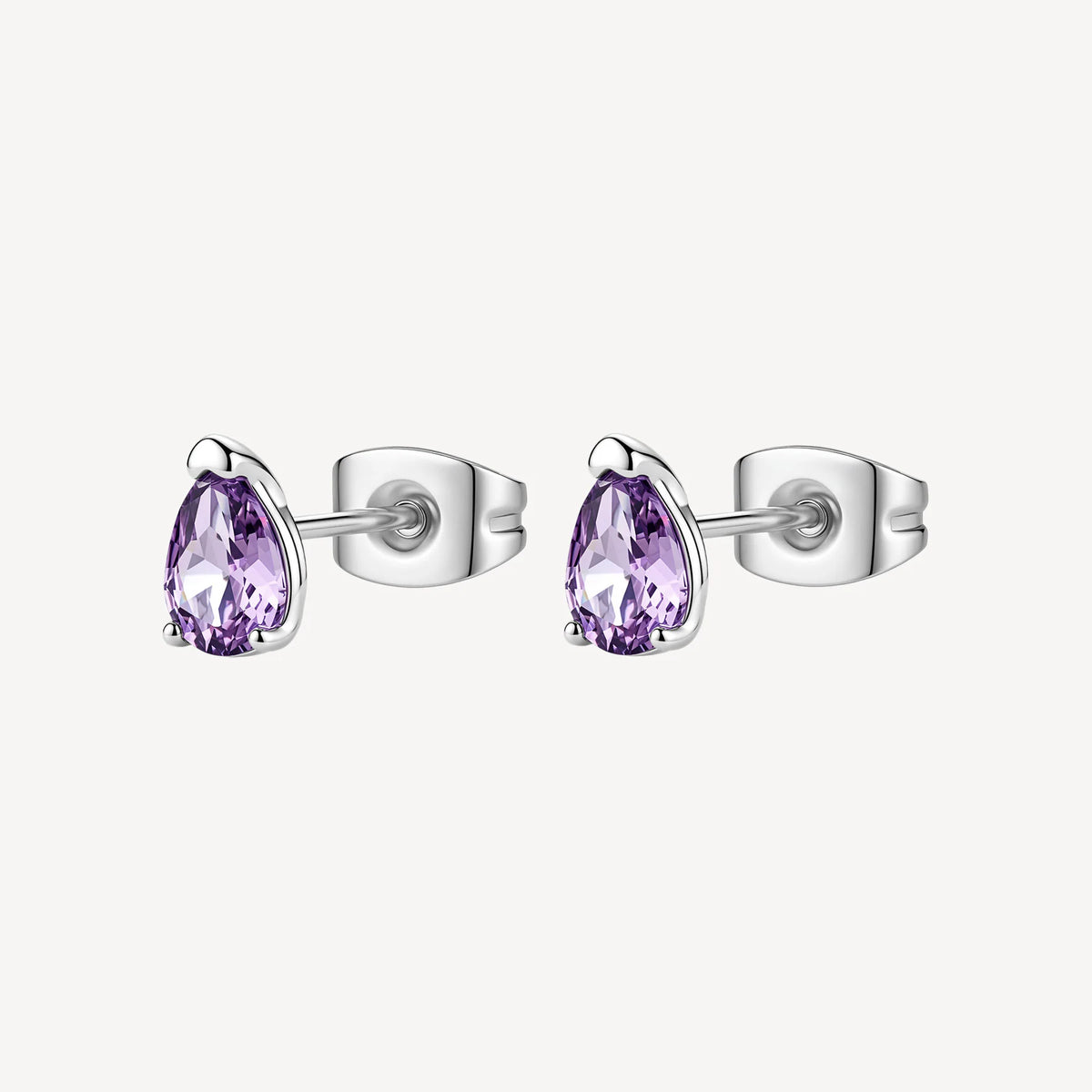 Orecchini Lobo Brosway Desideri Acciaio Con Cubic Zirconia Color Ametista A Goccia