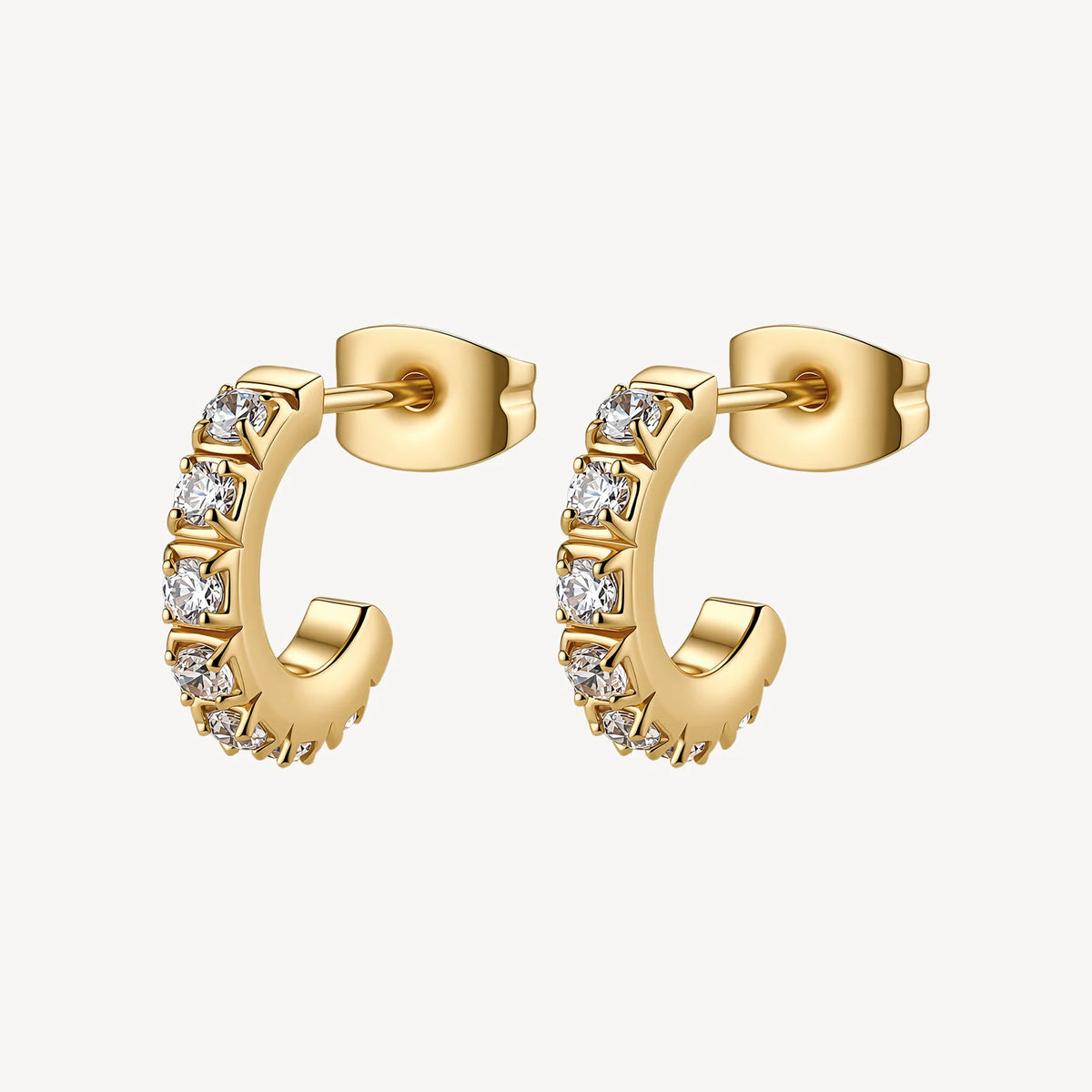 Orecchini A Cerchietto Brosway Desideri Acciaio Pvd Oro Con Cubic Zirconia Bianchi