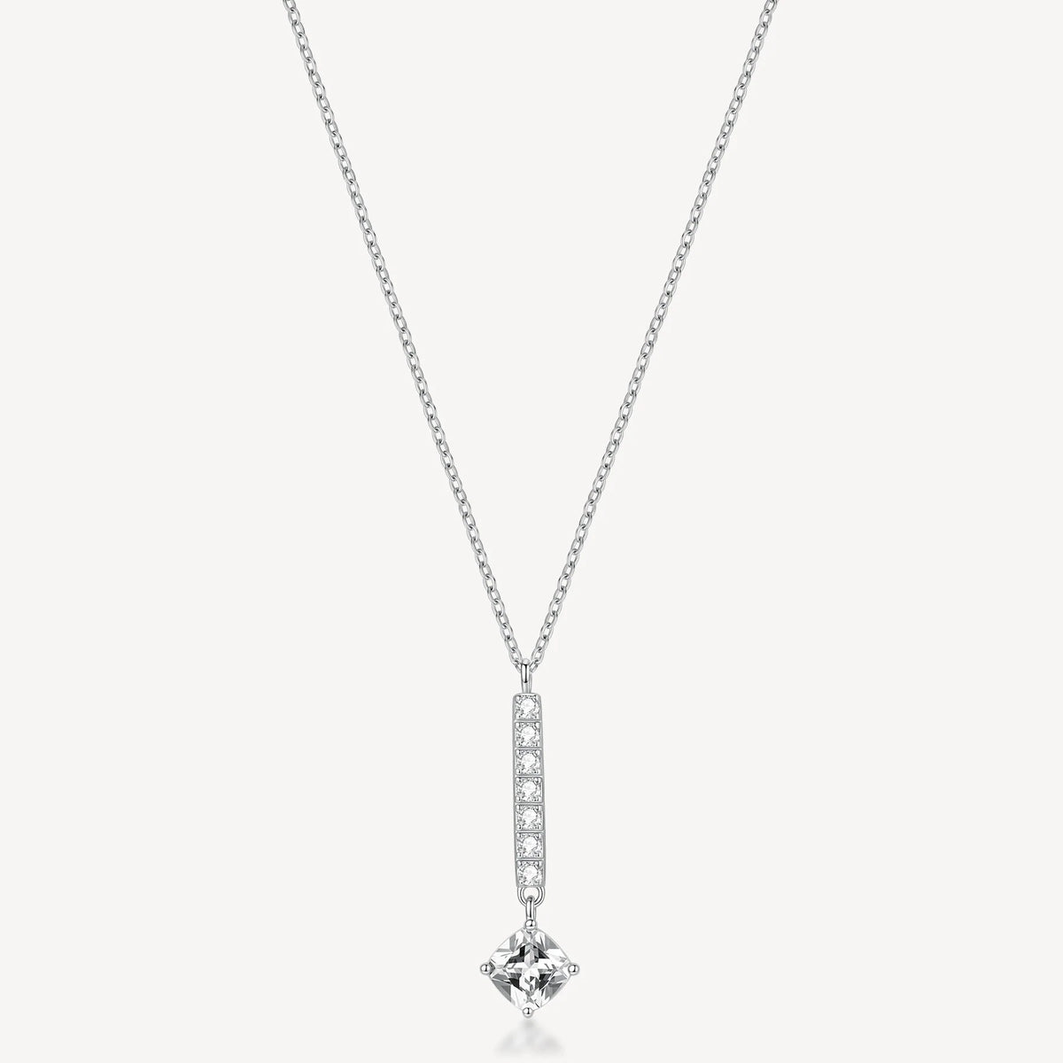 Collana Girocollo Brosway Desideri Acciaio Maglia Forzatina Pendente A Barretta Con 7 Cristalli Bianchi E Cubic Zirconia Finale