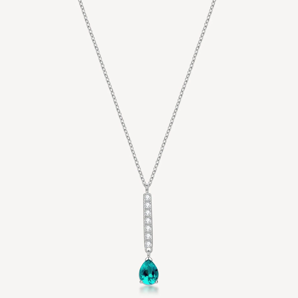Collana Girocollo Brosway Desideri Acciaio Maglia Forzatina Pendente A Barretta Con 7 Cristalli Bianchi E Cubic Zirconia Finale Verde Goccia
