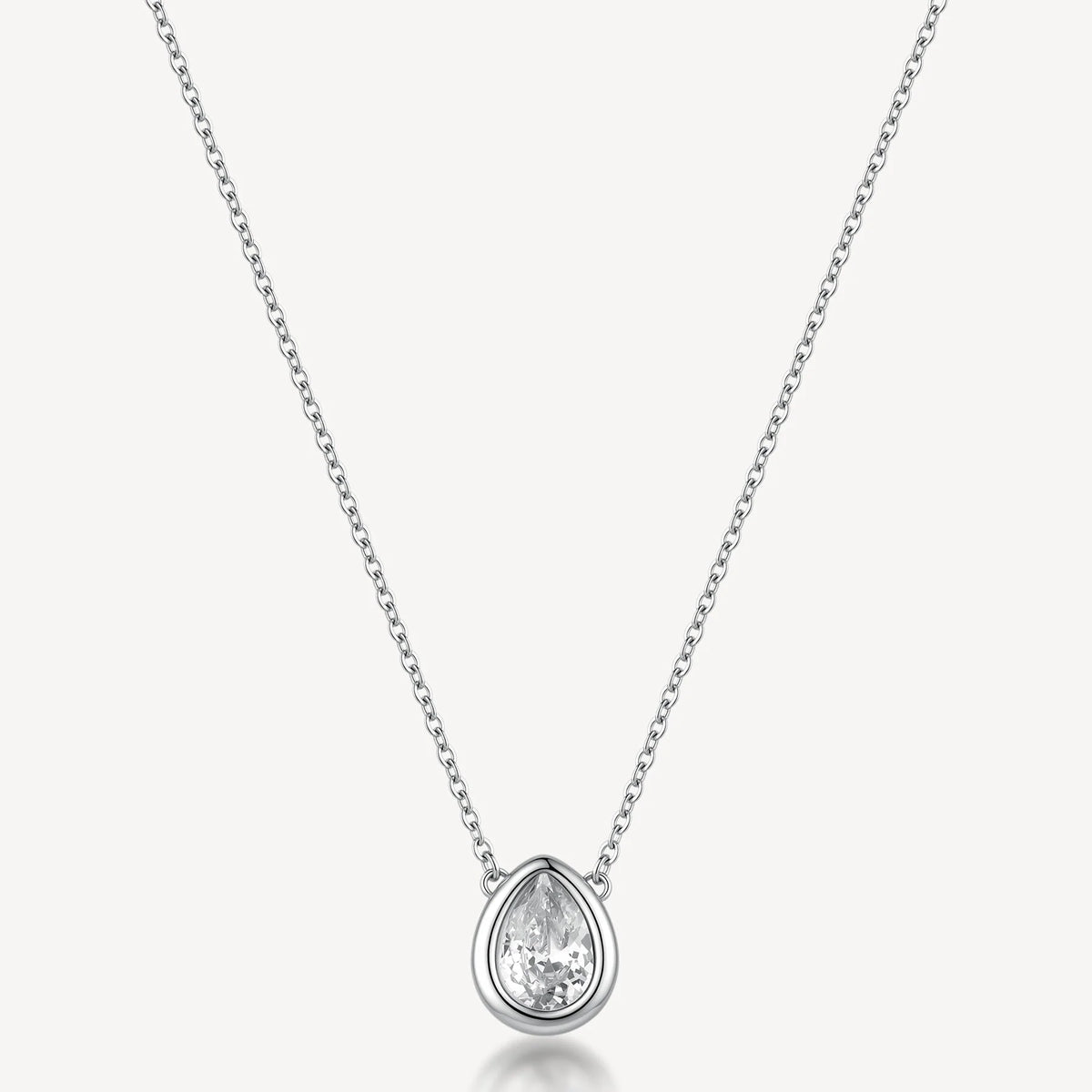 Collana Girocollo Brosway Glow Acciaio Pendente Centrale A Goccia E Cubic Zirconia