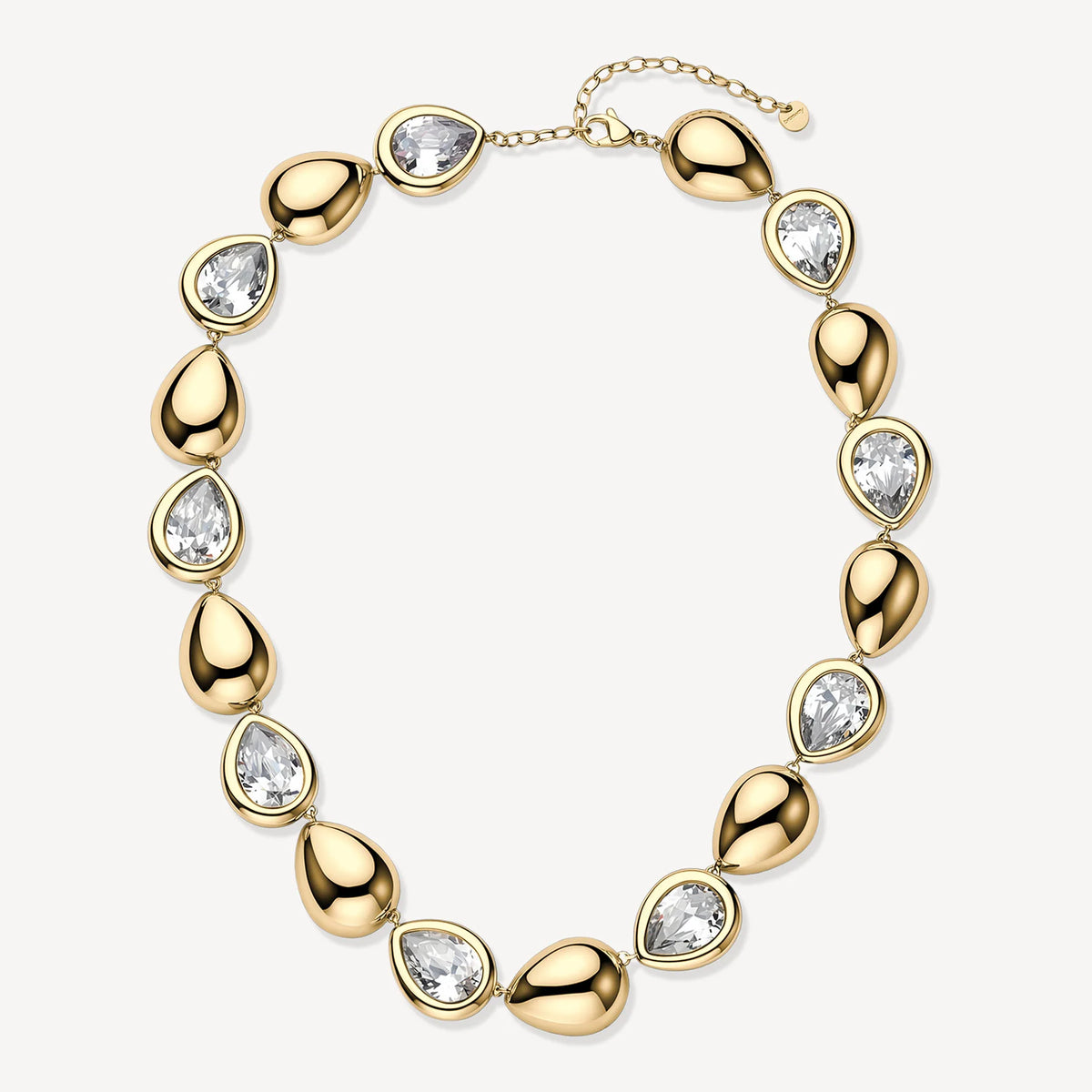 Collana Brosway Glow Girocollo In Acciaio Pvd Oro Con Elementi A Goccia E Cubic Zirconia Alternati