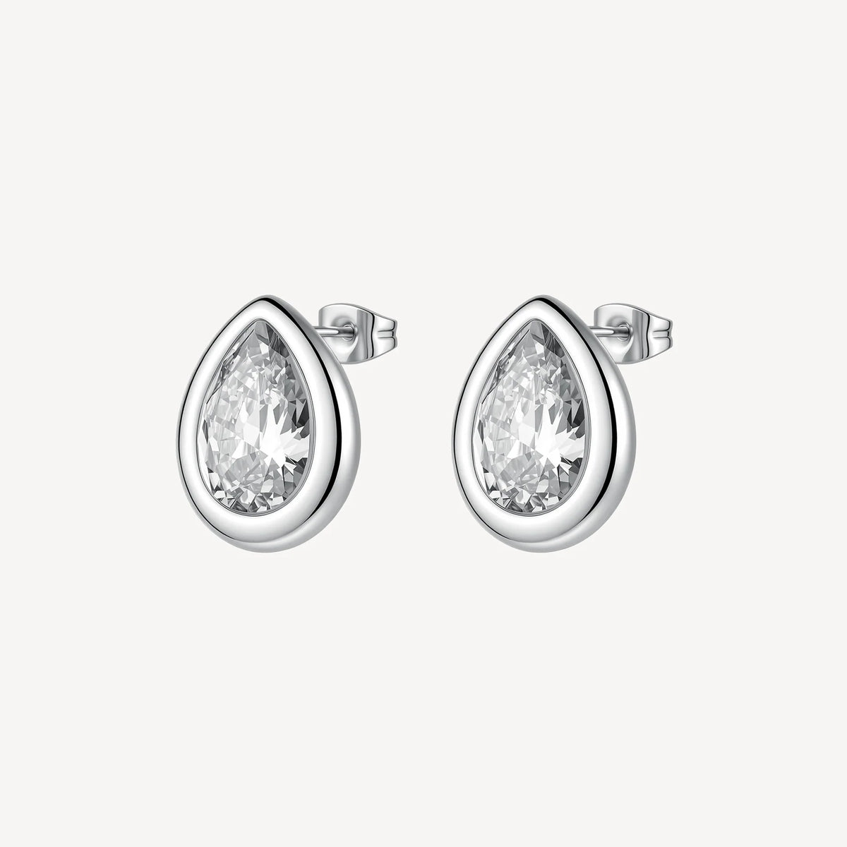 Orecchini Lobo Brosway Glow Acciaio A Goccia Con Cubic Zirconia Centrale
