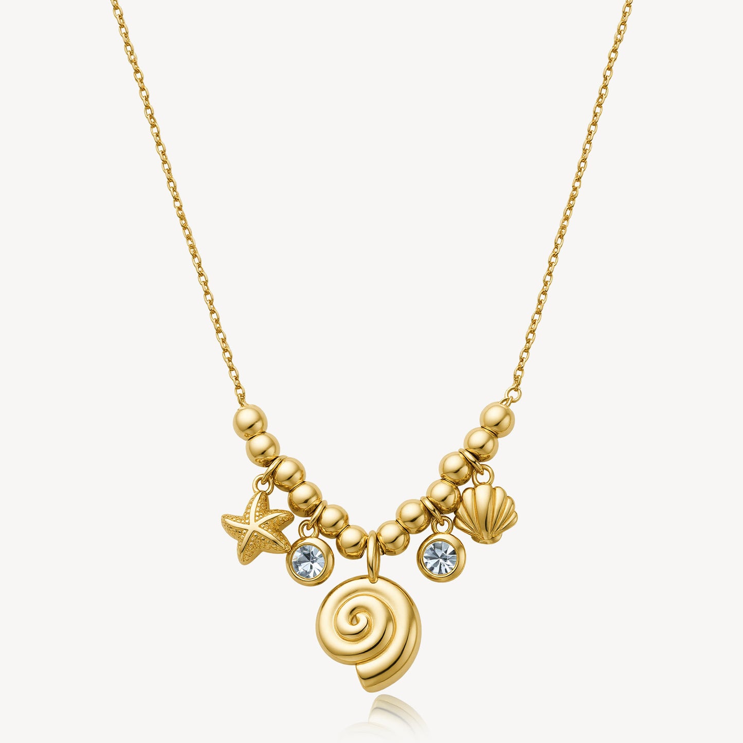 Collana Brosway Chakra Acciaio Pvd Oro Sferette, Cristalli e Pendenti Estate