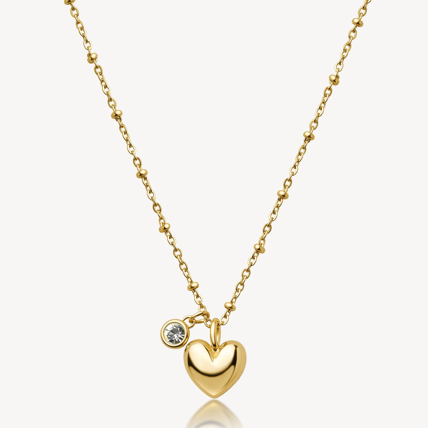 Collana Brosway Chakra Pvd Oro Pendenti Cuore e Cristallo