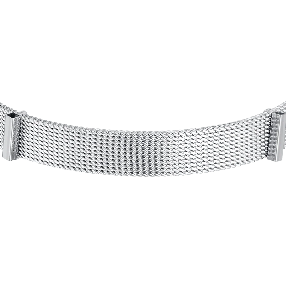 Bracciale Luca Barra Be Charm In Acciaio Maglia Milanese Con Fibbia