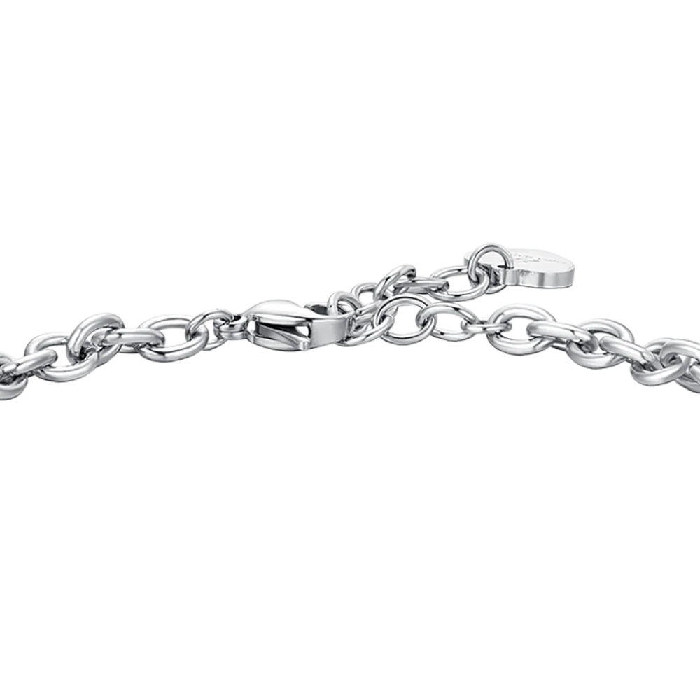 Bracciale Luca Barra Acciaio Charm Scritta "Angelo Di Dio Che Sei Il Mio Custode Illumina Cammino" + Angelo
