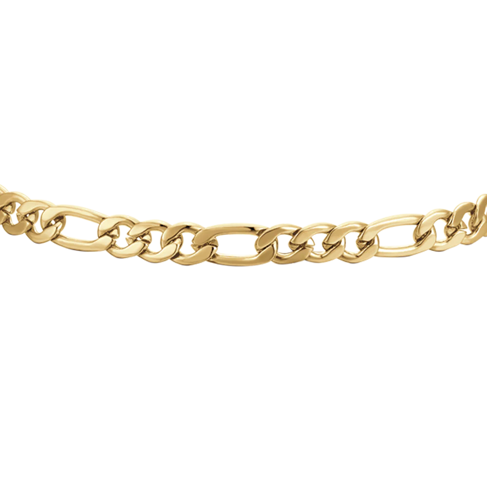 Bracciale Luca Barra Acciaio Pvd Oro Catena Maglia Figaro