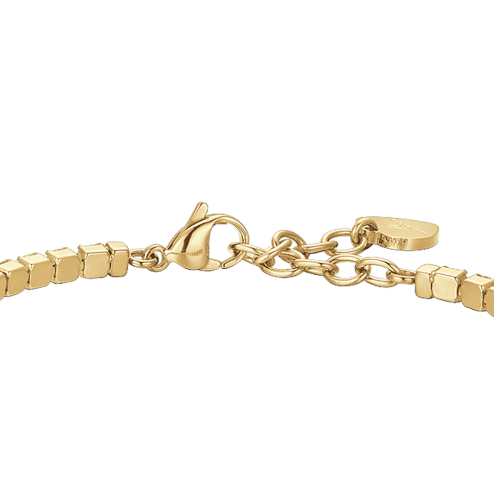 Bracciale Tennis Luca Barra Pvd Oro Cristalli Neri