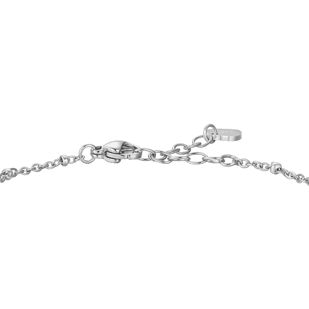 Bracciale Luca Barra Acciaio Maglia A Chicchi Di Riso Charms Albero Della Vita + Cristalli