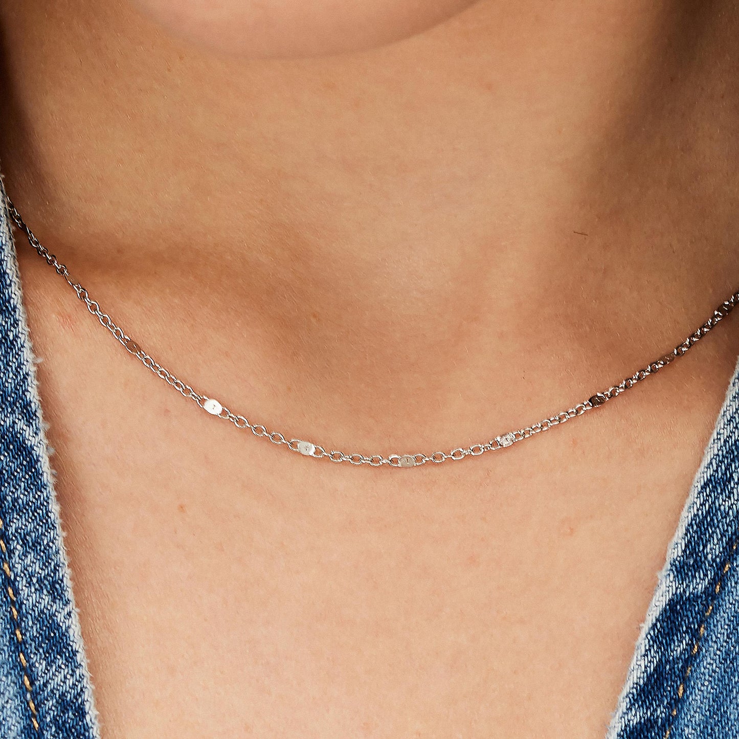 Collana Brosway Essential Acciaio Maglia Catena Elementi Dischetti