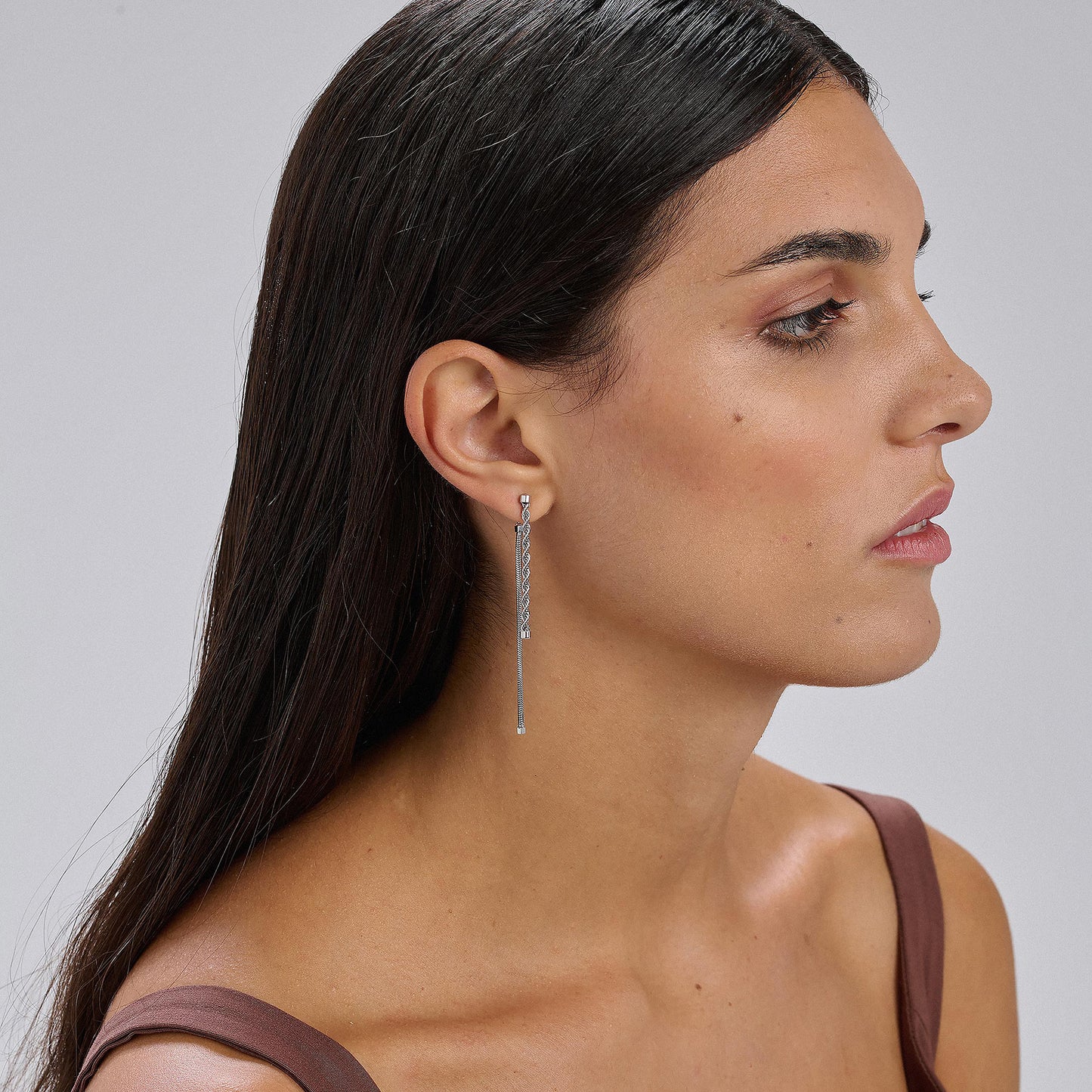 Orecchini Pendenti Brosway Essential Acciaio Maglia Corda Europea