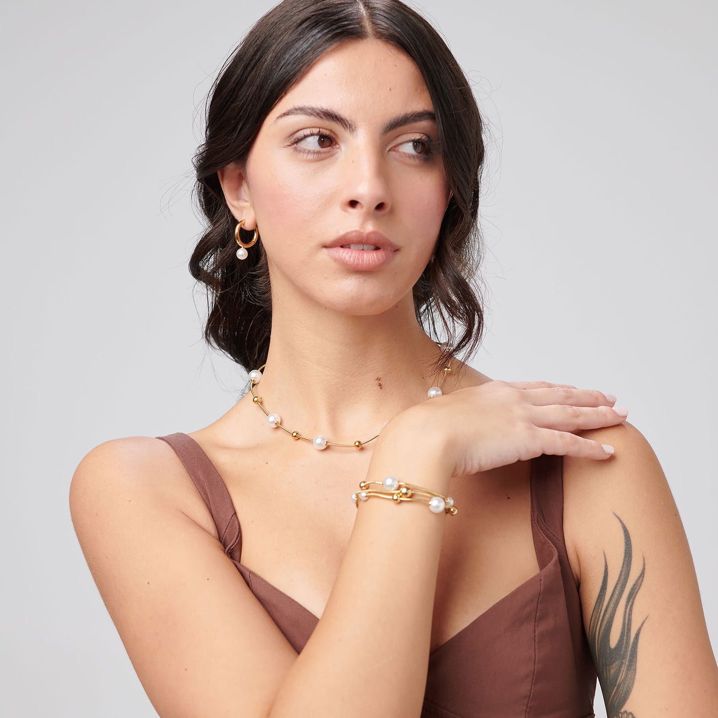 Orecchini Boccole Brosway Perfect Pvd Oro e Perle