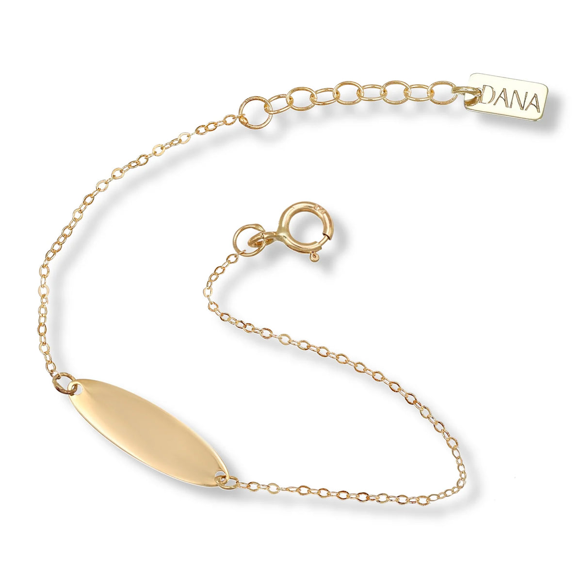 Bracciale Bimbo Dana Baby Oro Giallo 9 Kt con Piastrina Ovale