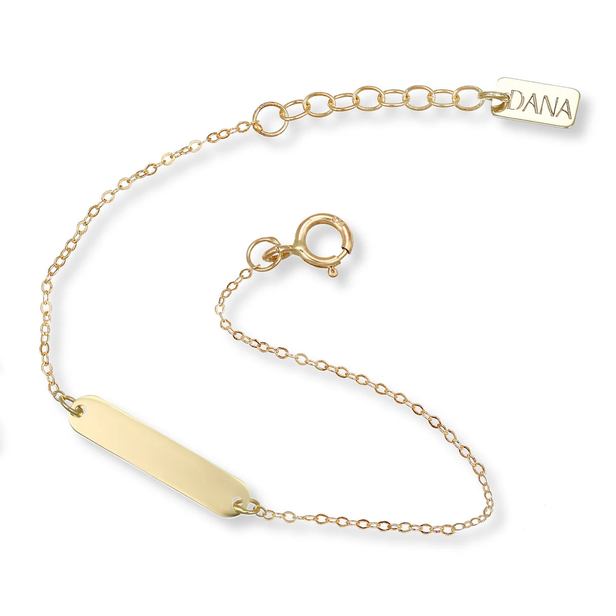 Bracciale Bimbo Dana Baby Oro Giallo 9 Kt con Piastrina Rettangolare