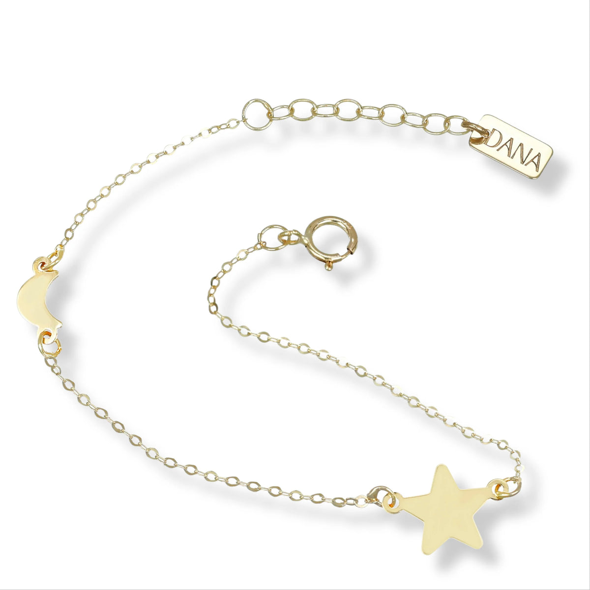 Bracciale Bimbo Dana Baby Oro Giallo 9 Kt con Stella E Mezzaluna