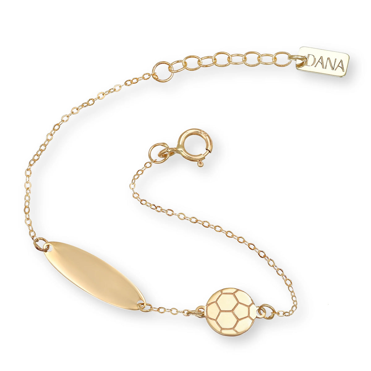 Bracciale Bimbo Dana Baby Oro Giallo 9 Kt con Piastrina E Pallone