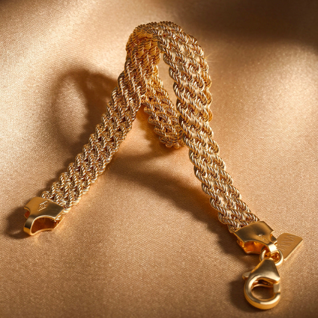 Bracciale Dana Gli Intramontabili Oro Giallo 9 Kt 3 File Di Corda Laser