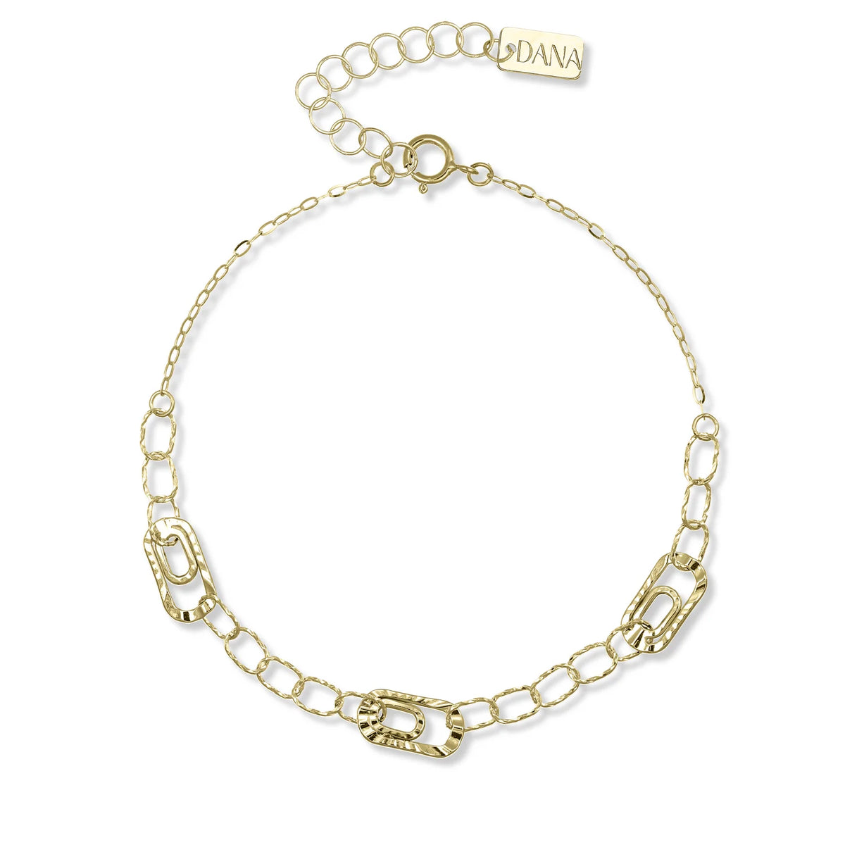 Bracciale Dana Everyday Oro Giallo 9 Kt con Centrali 3 Maglie Ovali