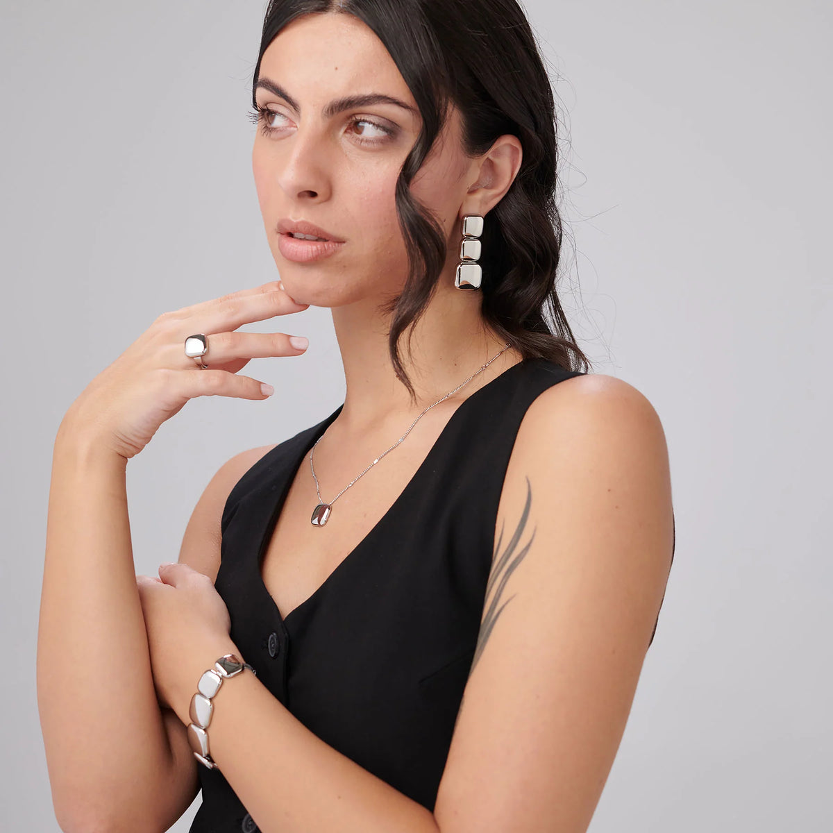 Collana Brosway Muse Acciaio Con Pendente Quadrato