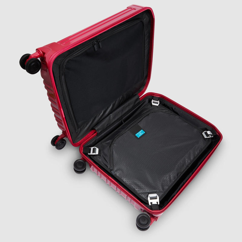 Trolley Piquadro Rigido Cabina 4 Ruote Policarbonato Rosso