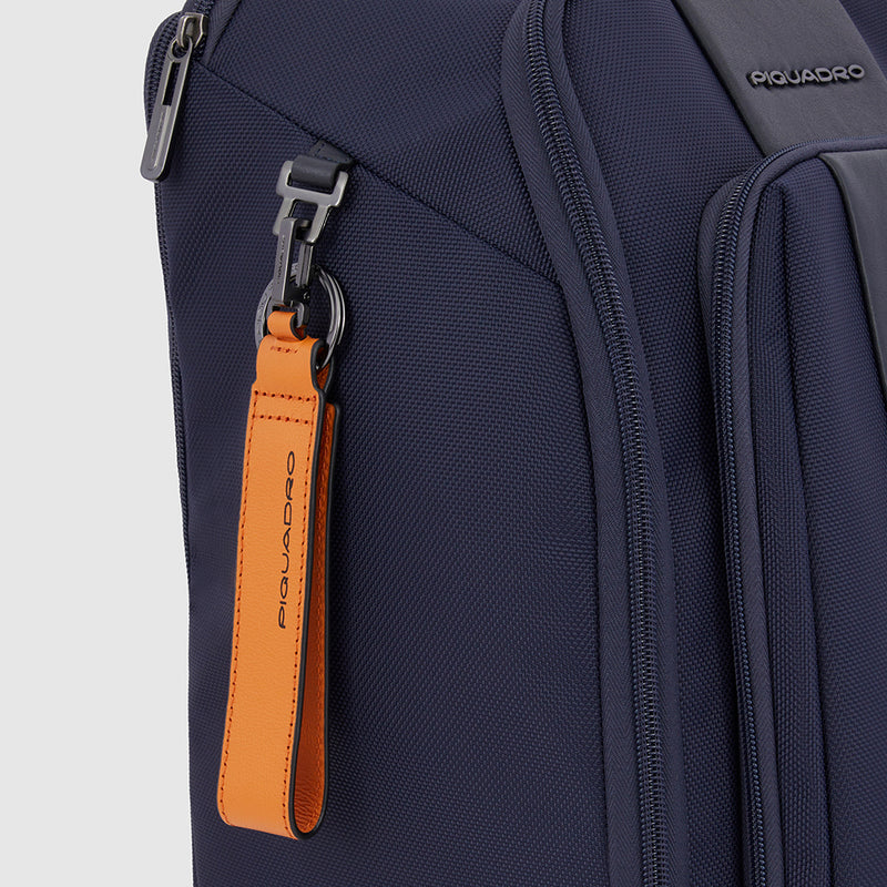 Trolley Piquadro Zaino Formato Cabina A Due Ruote Porta Pc e Ipad In Nylon Inserti Pelle Nera