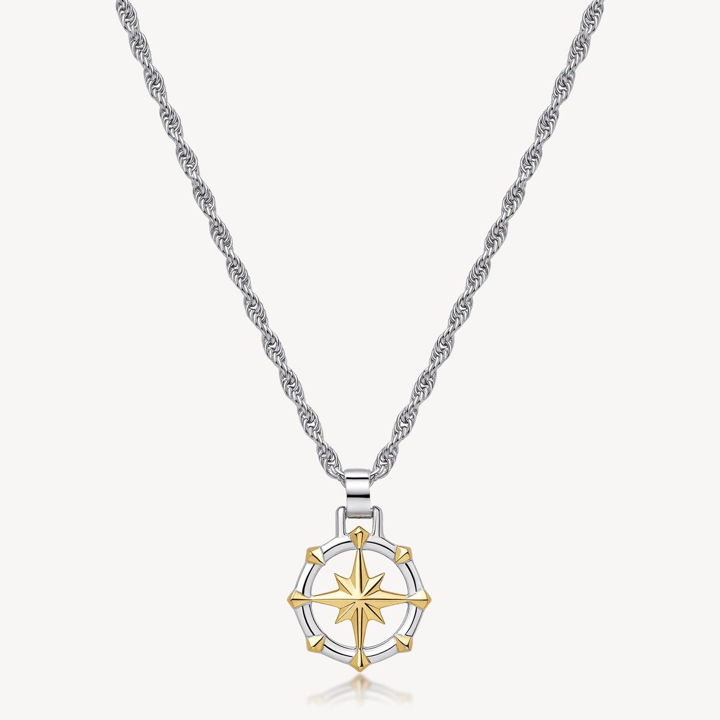 Collana Uomo Brosway Seawolf Fune Acciaio Pendente Rosa Dei Venti Pvd Oro