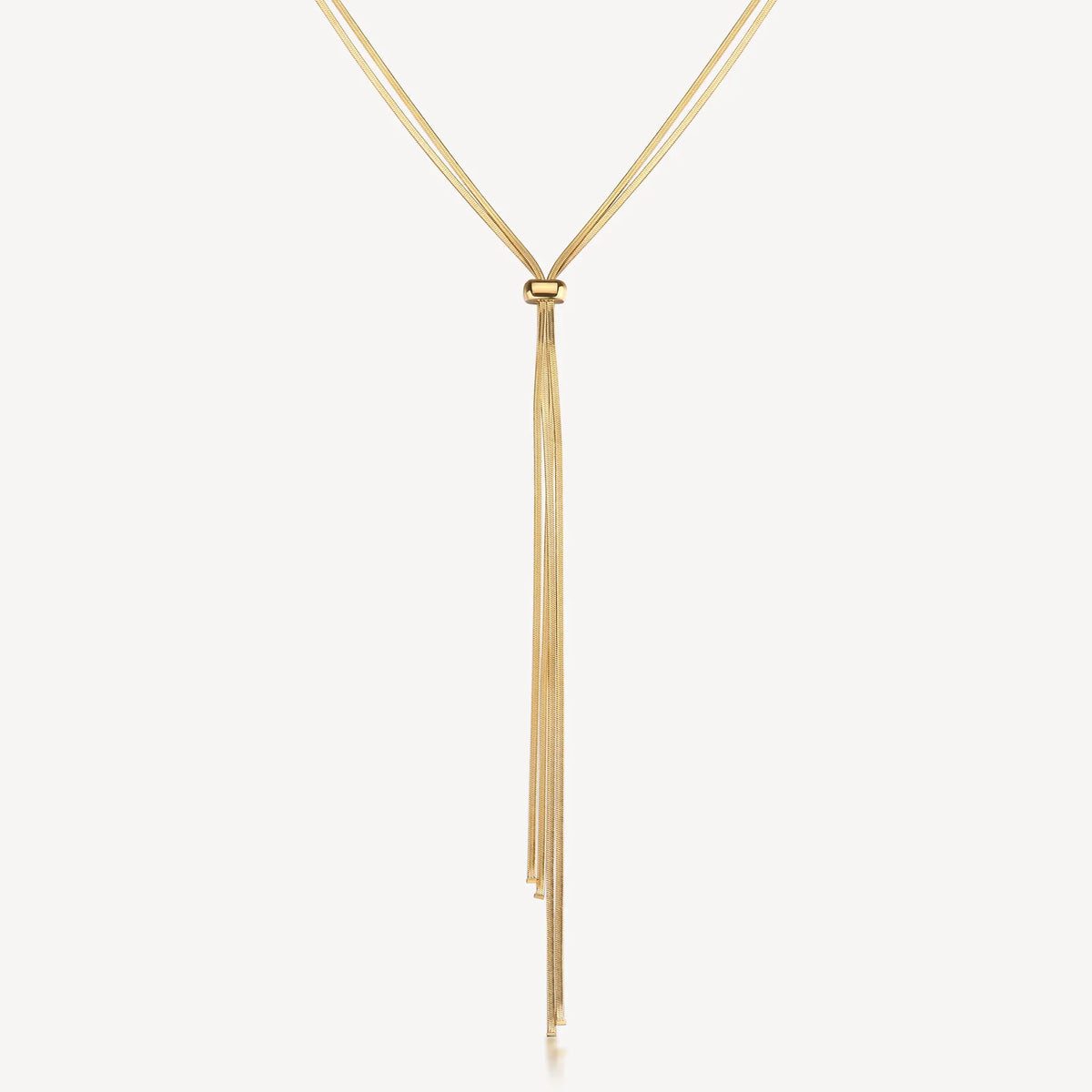 Collana Lunga a Y Brosway Weave Acciaio Pvd Oro Catena Snake Ed Elemento Scorrevole