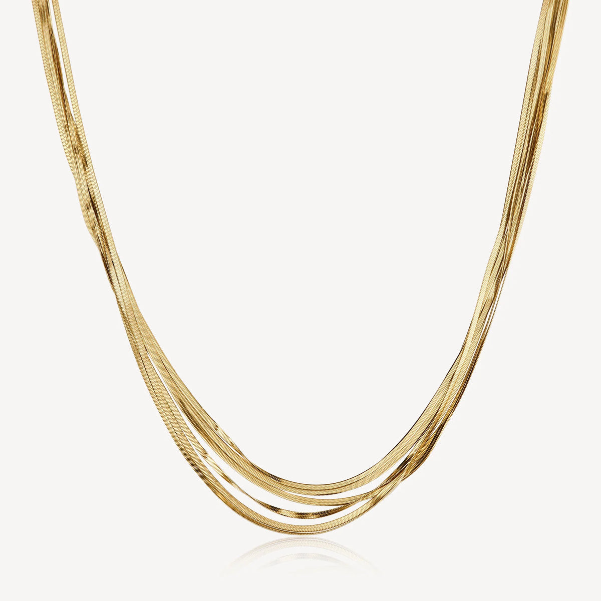Collana Multifilo Girocollo Brosway Weave Acciaio Pvd Oro Catena Snake