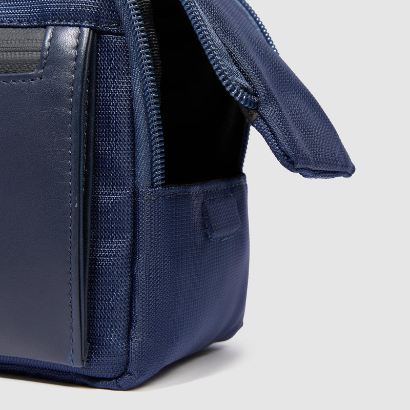 Beauty Piquadro Case Da Viaggio Tasca Frontale Tessuto Inserti Pelle Blu