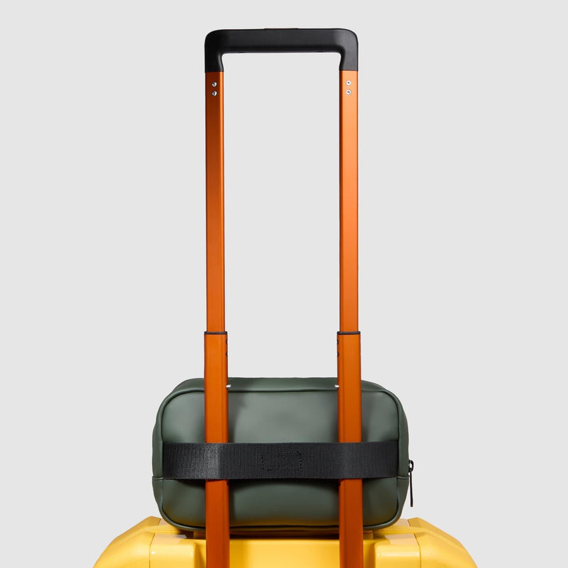 Beauty Case Piquadro Viaggio Tasca Frontale Tessuto Gommato Verde