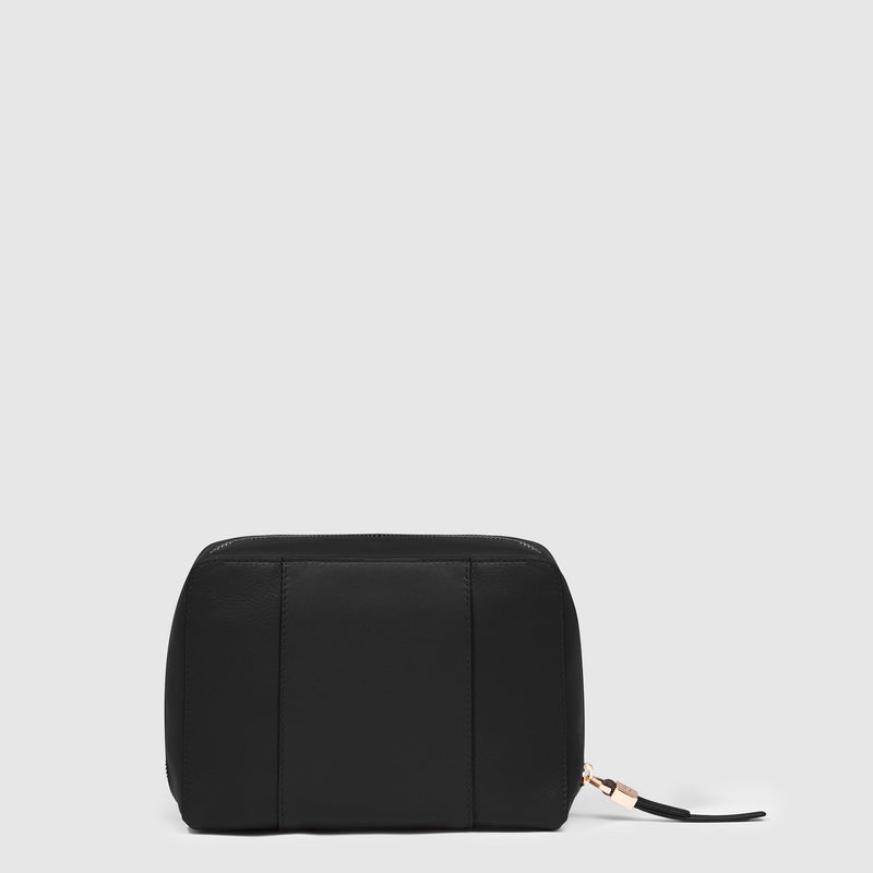 Beauty Case Piquadro Trousse per il trucco da Viaggio Donna Pelle Nera