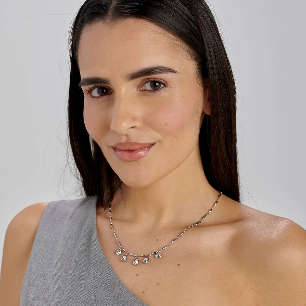 Collana Brosway Symphonia Acciaio Con Pendenti Cristalli Ovali/Gocce/Tondi