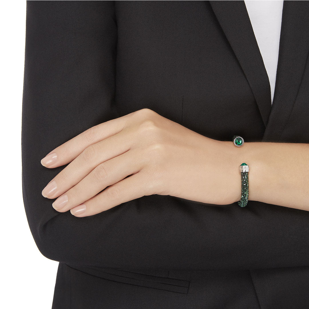 Bracciale Swarovski Crystaldust Crystal Rock, Verde - Taglia S