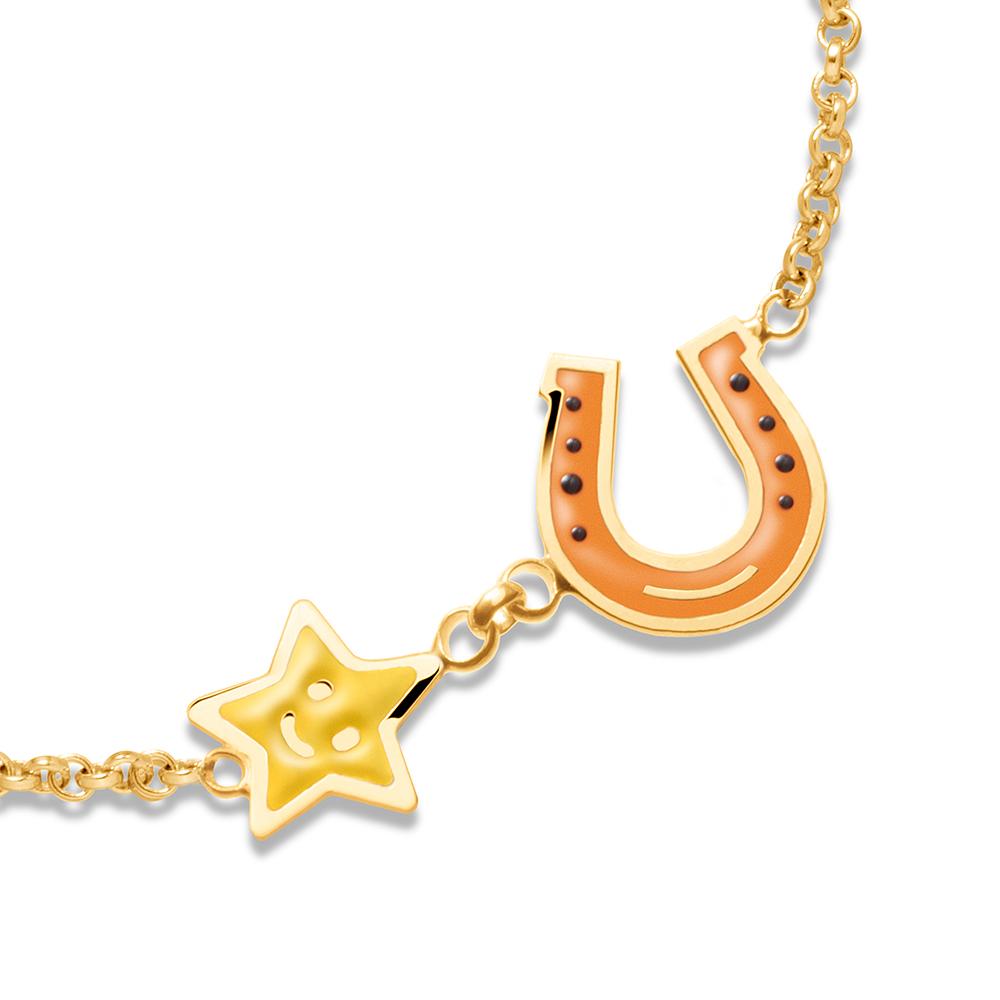 Bracciale Lebebé PrimeGioie Oro 9 Kt Ferro Di Cavallo Stellina