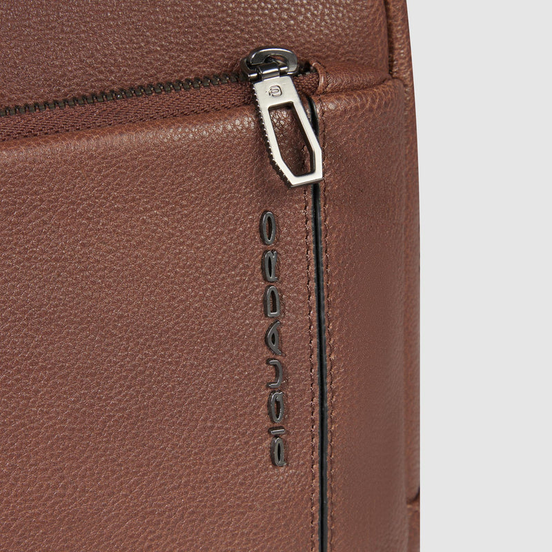 Borselli Piquadro Borsello Porta Ipad Tasca Frontale Pelle Martellata Marrone