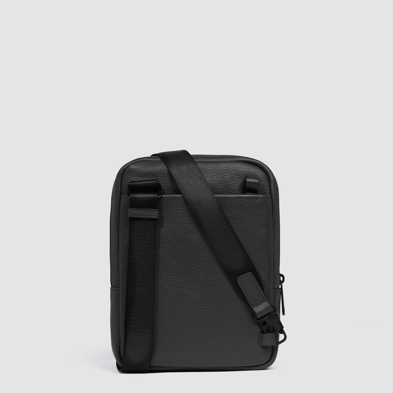 Borselli Piquadro Borsello Uomo Porta Ipad Patta Tasca Frontale Pelle Martellata Nera