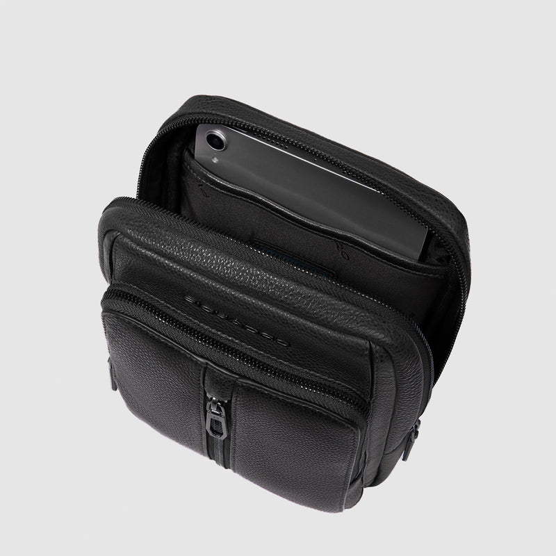 Borselli Piquadro Borsello Piccolo Porta Ipad Doppia Tasca Pelle Nera