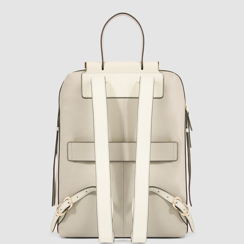 Zaini Piquadro Zaino Donna Porta Pc Ipad Pelle Bianca