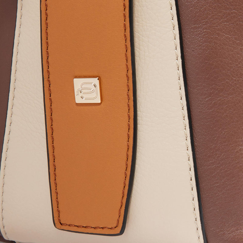 Borse Lavoro Piquadro Borsa Donna Porta Pc Ipad Pelle Marrone/Beige