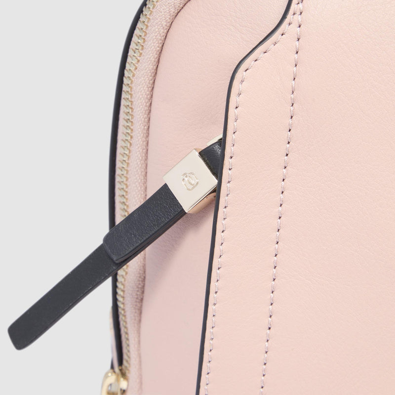 Zaini Piquadro Zaino Donna Porta Pc Ipad Doppio Scomparto Tasca Frontale Pelle Rosa