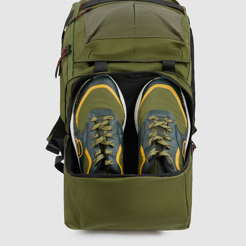 Zaini Piquadro Zaino Porta Pc Ipad Doppio Scomparto Due Tasche Frontali Tessuto Inserti Neri