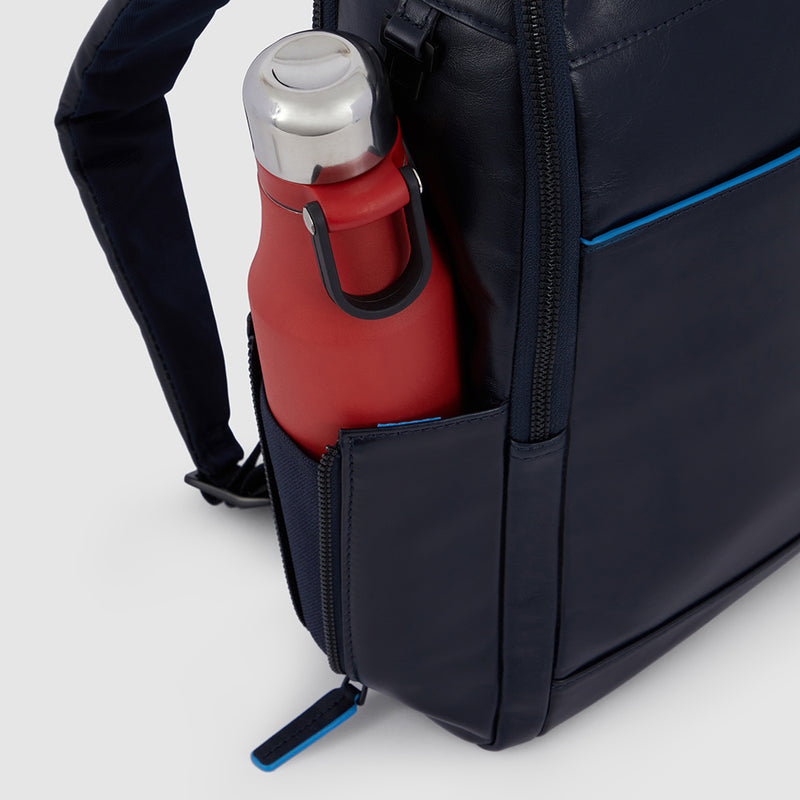 Zaini Piquadro Zaino Medio Porta Pc Ipad In Pelle Blu