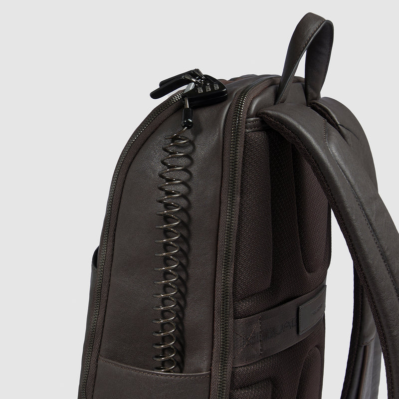 Zaini Piquadro Zaino Uomo Porta Pc Ipad Pelle Color Testa Di Moro