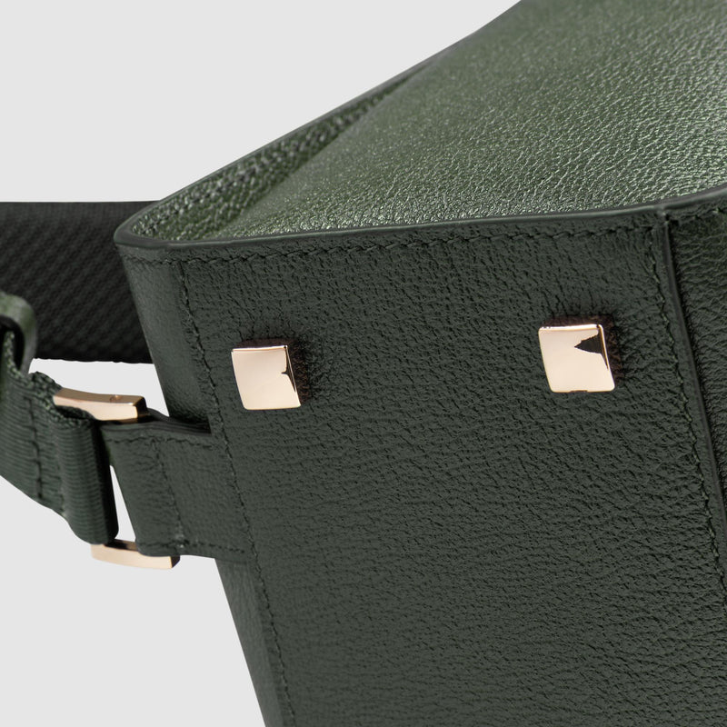 Zaino Piquadro Donna Porta Pc Ipad Doppia Tasca Frontale Pelle Verde