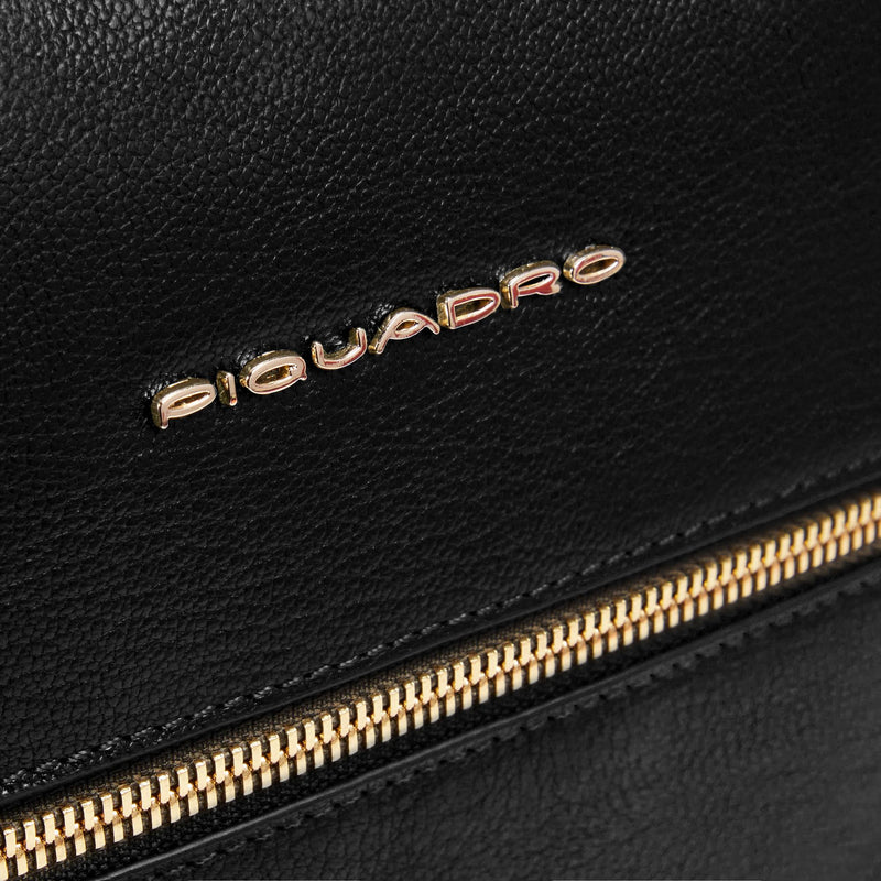 Borse Lavoro Piquadro Cartella Donna Porta Pc Ipad Tasche Frontali Pelle Nera